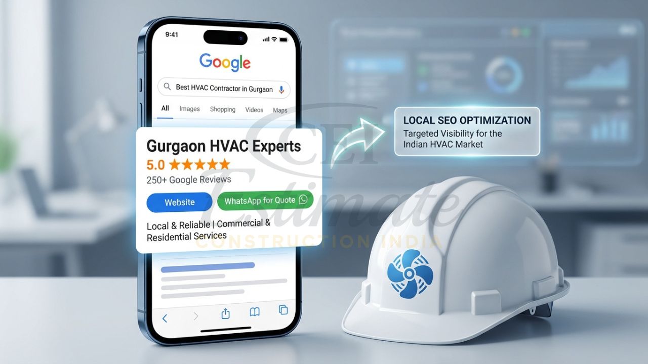 Google local search results showing an HVAC contractor ranking #1 in North India.