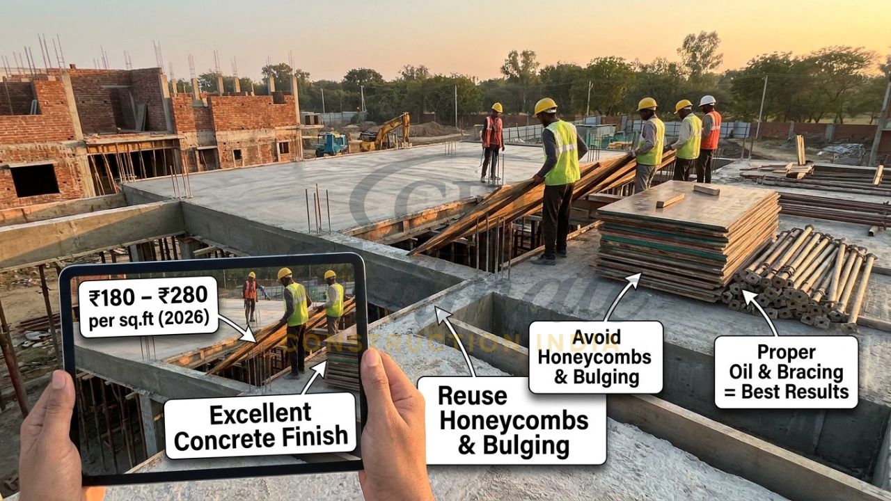 Well-executed formwork giving excellent concrete finish in residential project