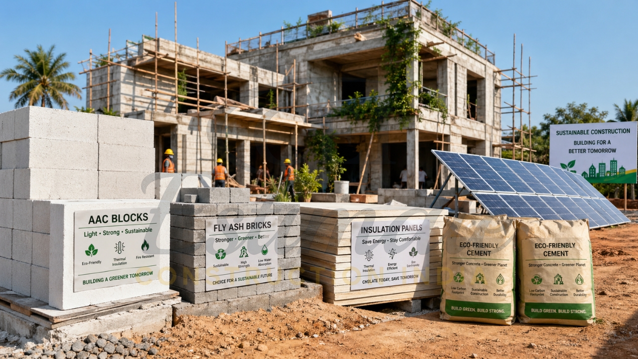 Green building materials used in sustainable house construction India