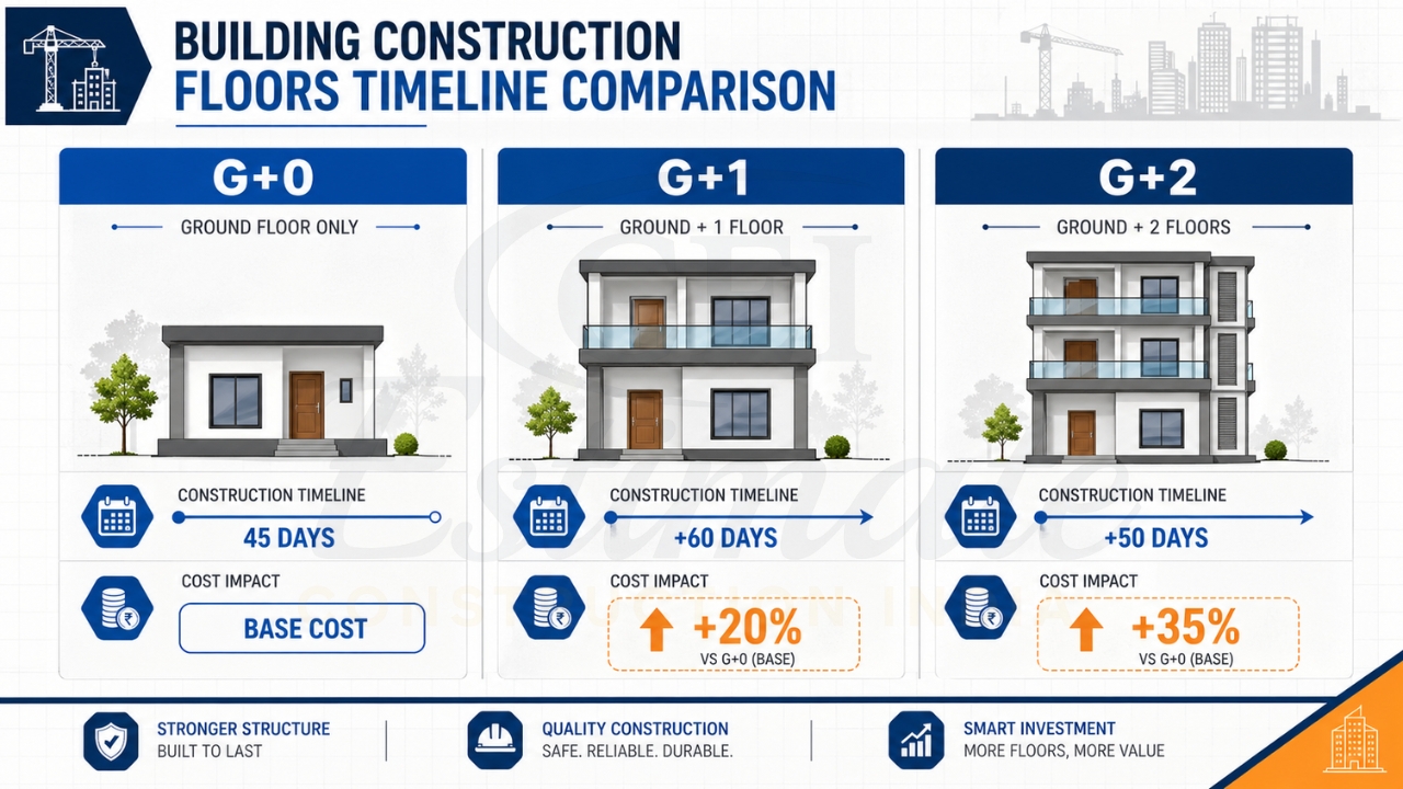 RCC slab structure duplex house construction timeline India