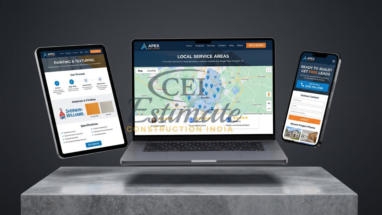 Local service website design with Google Maps service areas painting services page and mobile lead generation form