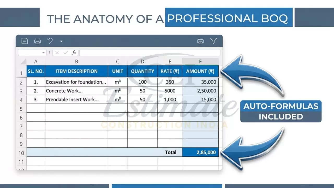 How to Prepare BOQ Document in Excel
