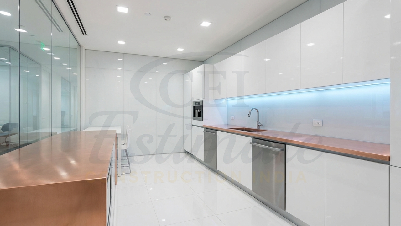 High-hygiene easy-maintain office pantry design Bangalore