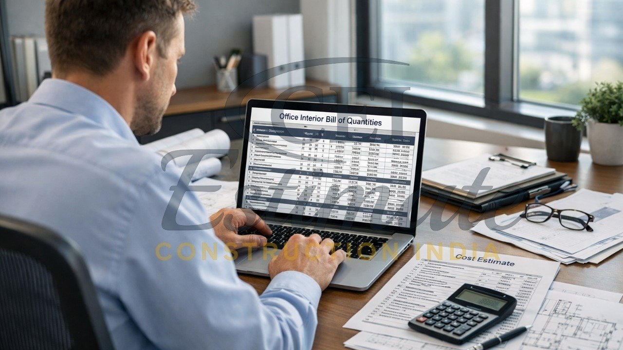 Construction Estimator India providing detailed BOQ and interior cost estimates.