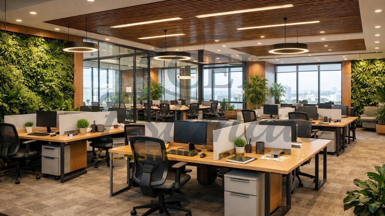 Collaborative workstation clusters in modern Indian corporate office