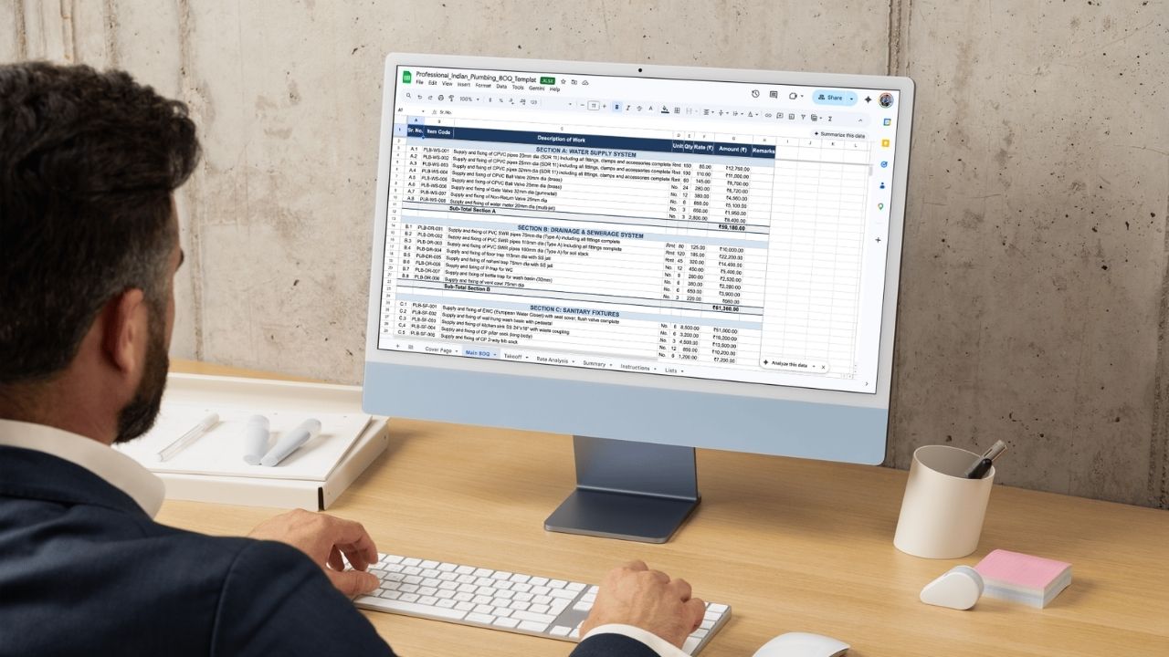 Plumbing BOQ Template Download