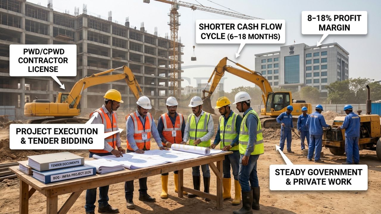 Active construction site and government project execution by licensed contractors