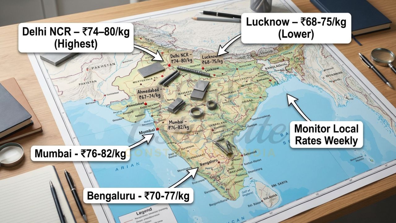 Steel price variation across Delhi, Mumbai, Bengaluru, Hyderabad and other cities