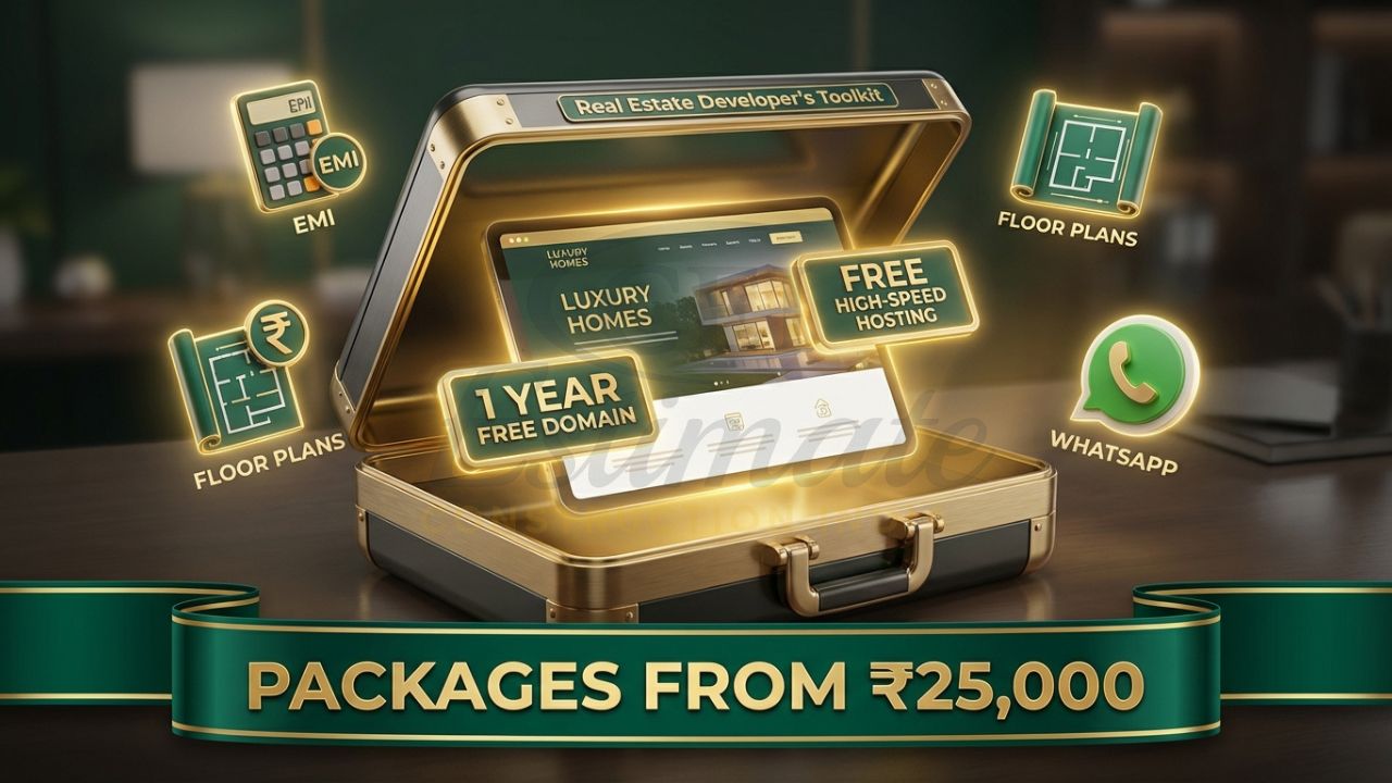 Affordable apartment website design packages in India starting at 25,000 rupees.