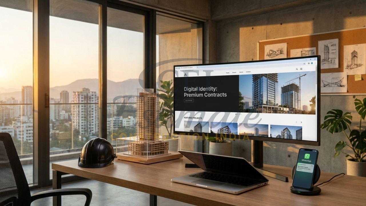 Professional website design for architecture firm services showing a luxury project portfolio.
