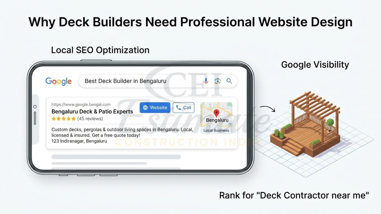 Mobile-friendly deck builder website with WhatsApp integration for outdoor project leads.