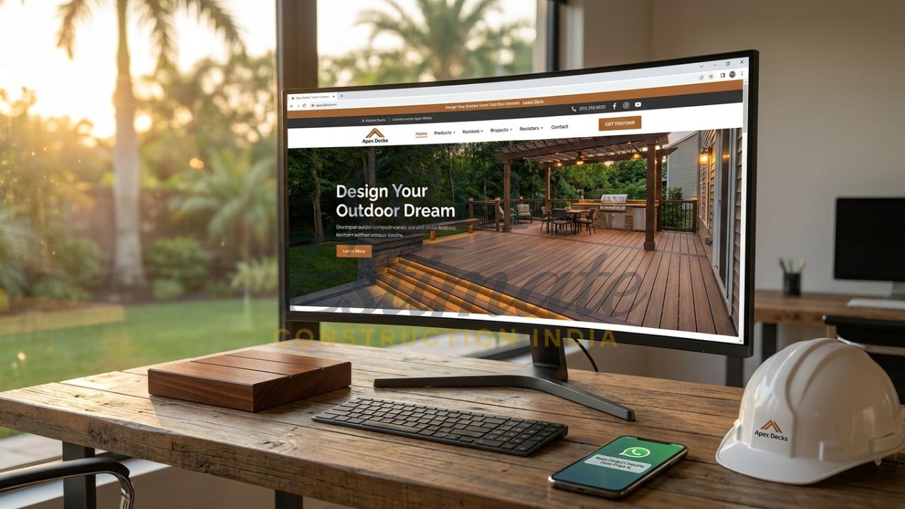 Professional website design for deck builders showing a luxury outdoor project portfolio.