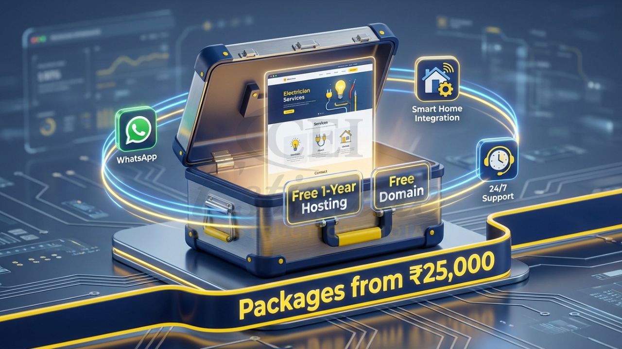 Affordable electrical website design packages in India starting at 25000.