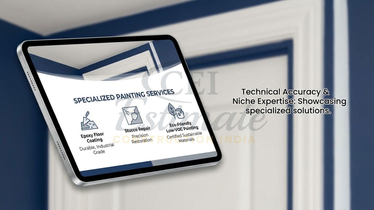 Painting website service page featuring specialized coating and refinishing solutions.