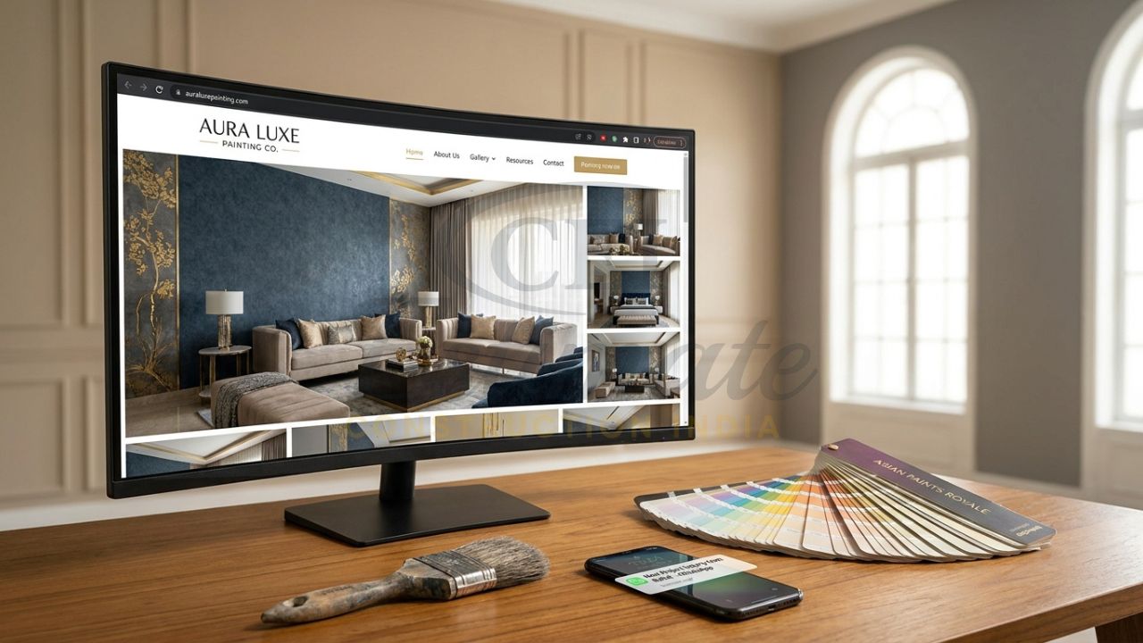 Professional website design for painters in India showcasing luxury interior and exterior finishes.