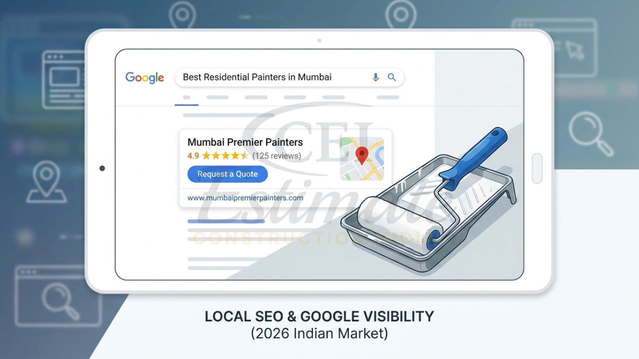 Google local search results showing a painting company ranking #1 for interior finishing keywords.