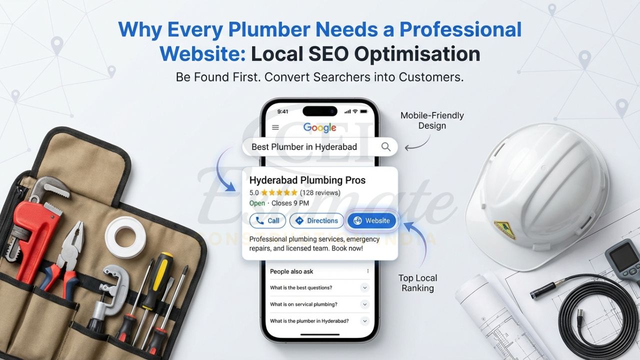Local SEO results on Google for plumbing services in India.