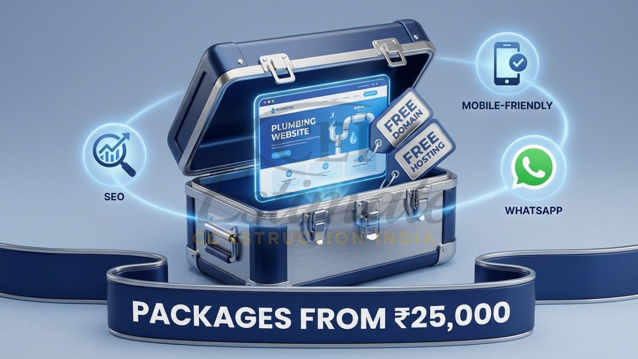 Affordable plumbing website design packages in India starting at 25000 rupees.