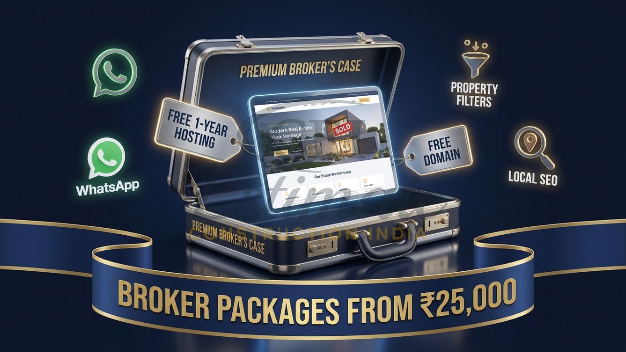 Affordable real estate agent website design packages in India starting at 25,000 rupees.