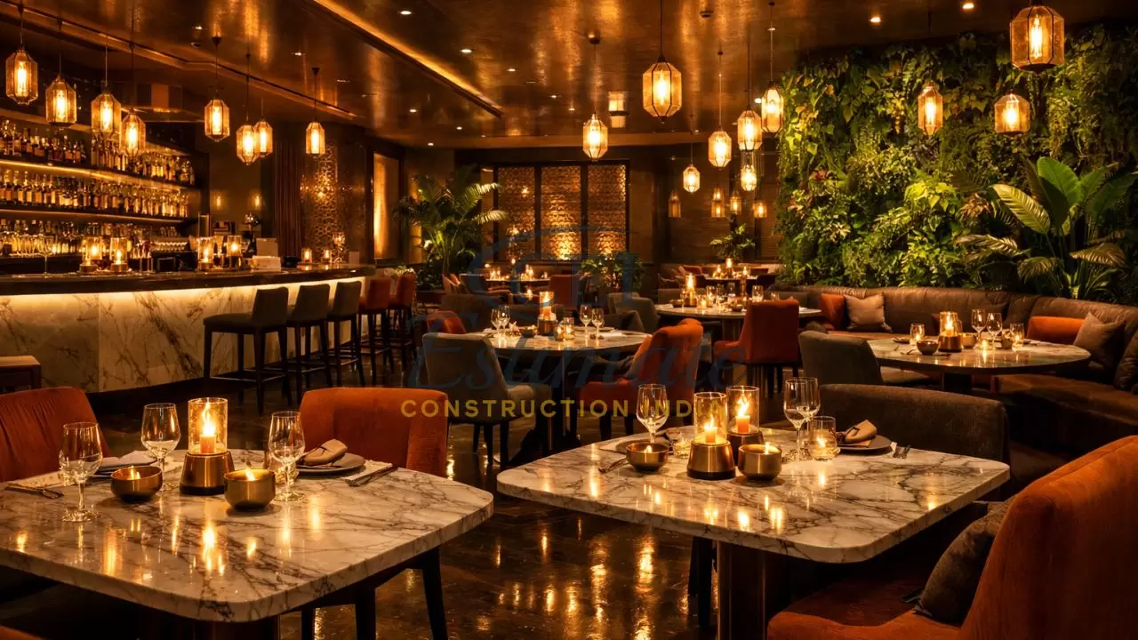 Restaurant interior designer in India creating Instagram-worthy fine dining space 2026