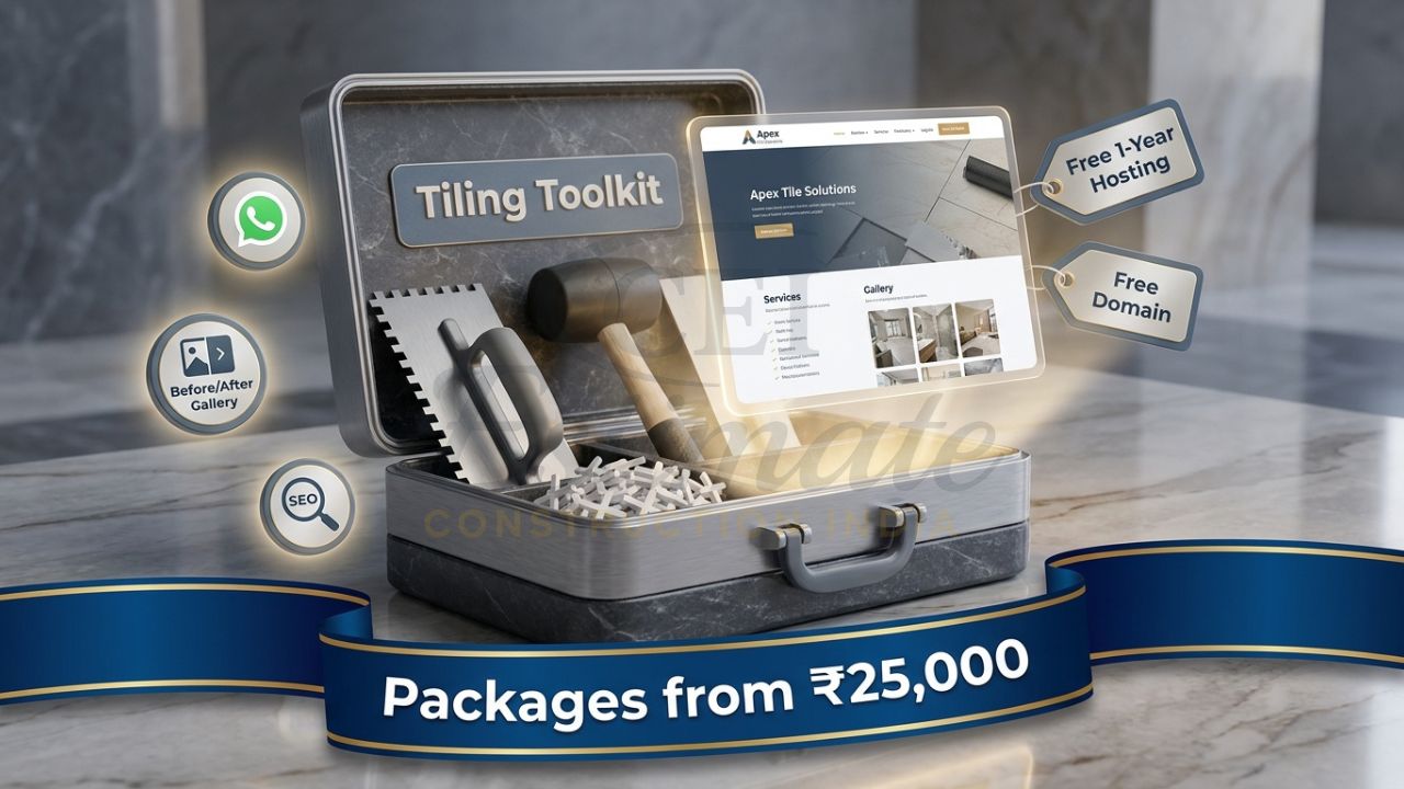 Affordable tile contractor website design packages in India starting at 25,000.