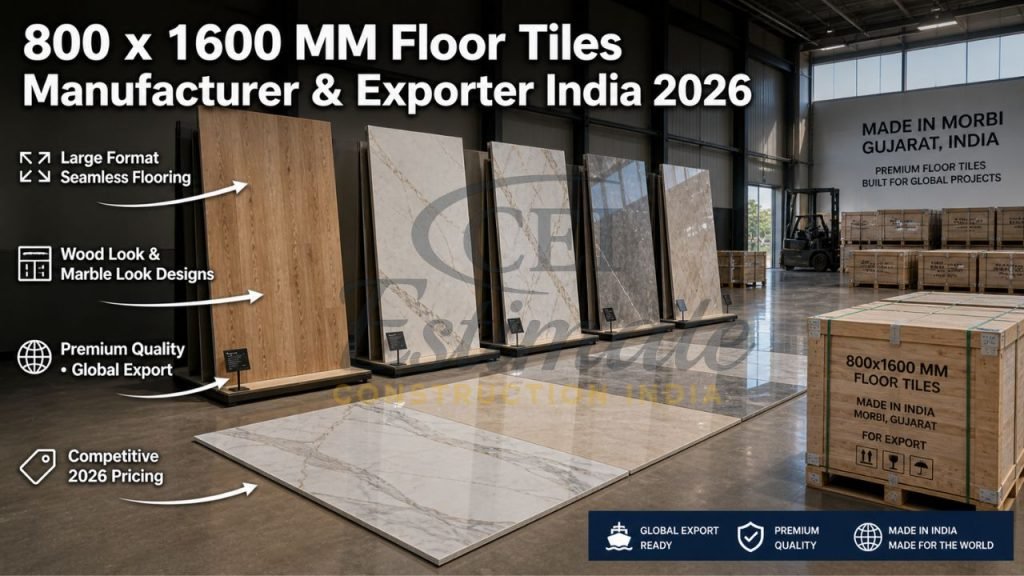 Premium 800x1600 mm porcelain and ceramic floor tiles from Morbi Gujarat ready for global export