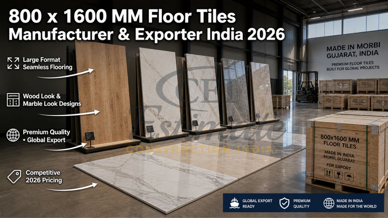 Premium 800x1600 mm porcelain and ceramic floor tiles from Morbi Gujarat ready for global export