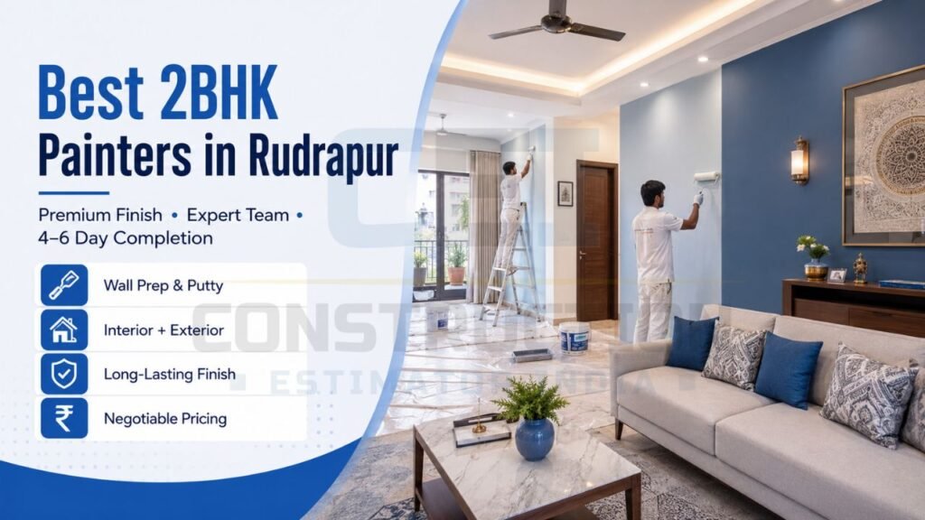 Best 2BHK painters in Rudrapur offering premium wall painting, interior and exterior painting, durable finishes, negotiable pricing, and expert painting services.