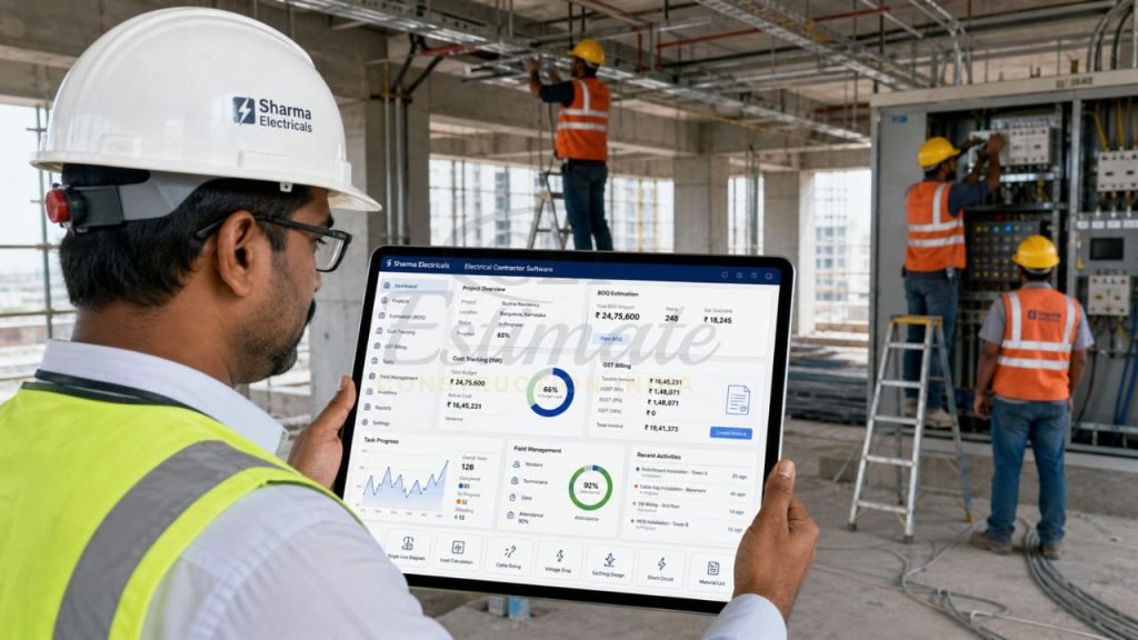 electrical estimation software dashboard construction site engineer BOQ cost tracking India