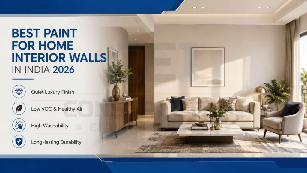 Modern Indian living room with premium wall paint finish and luxury neutral interior design