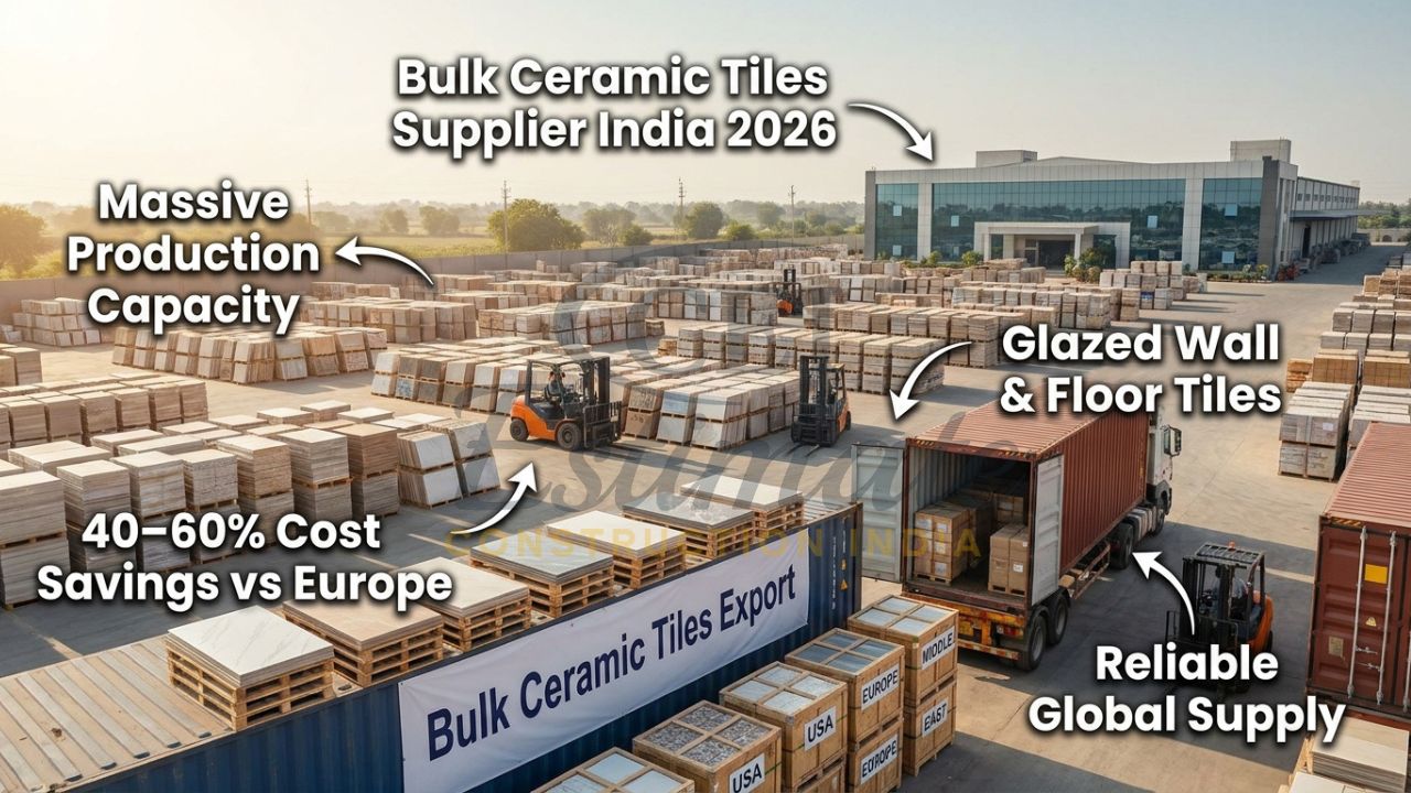 Large-scale bulk ceramic tiles ready for export from Morbi Gujarat India – competitive pricing for global buyers