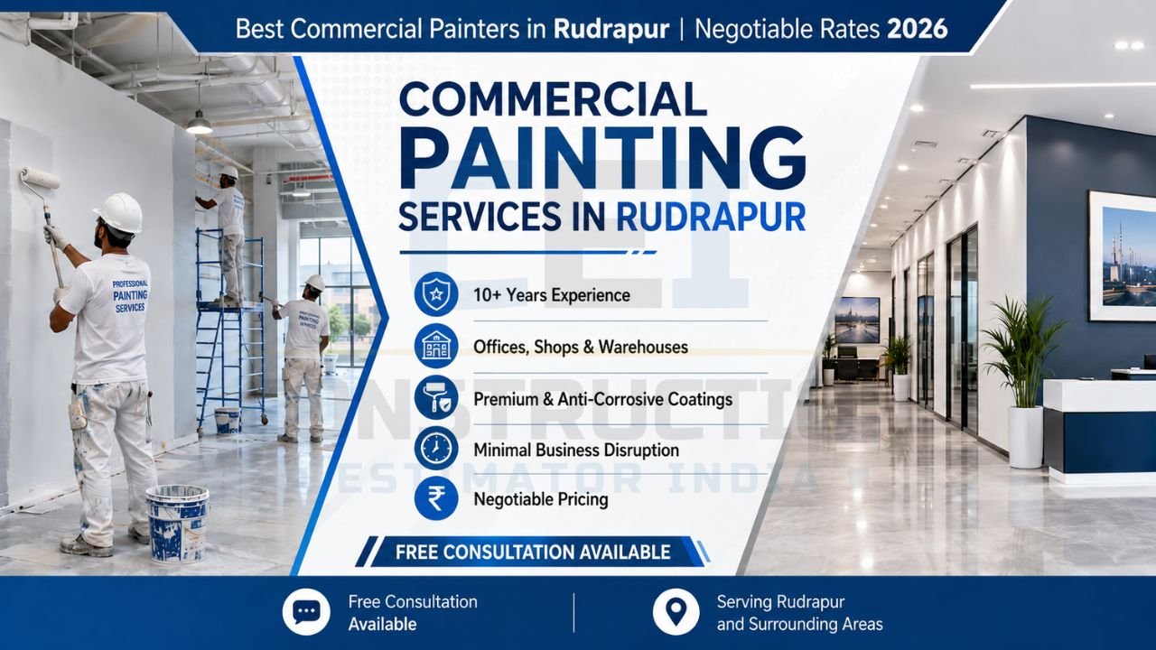Commercial painters in Rudrapur providing office painting, anti-corrosive coatings, warehouse painting, negotiable pricing, and minimal business disruption.