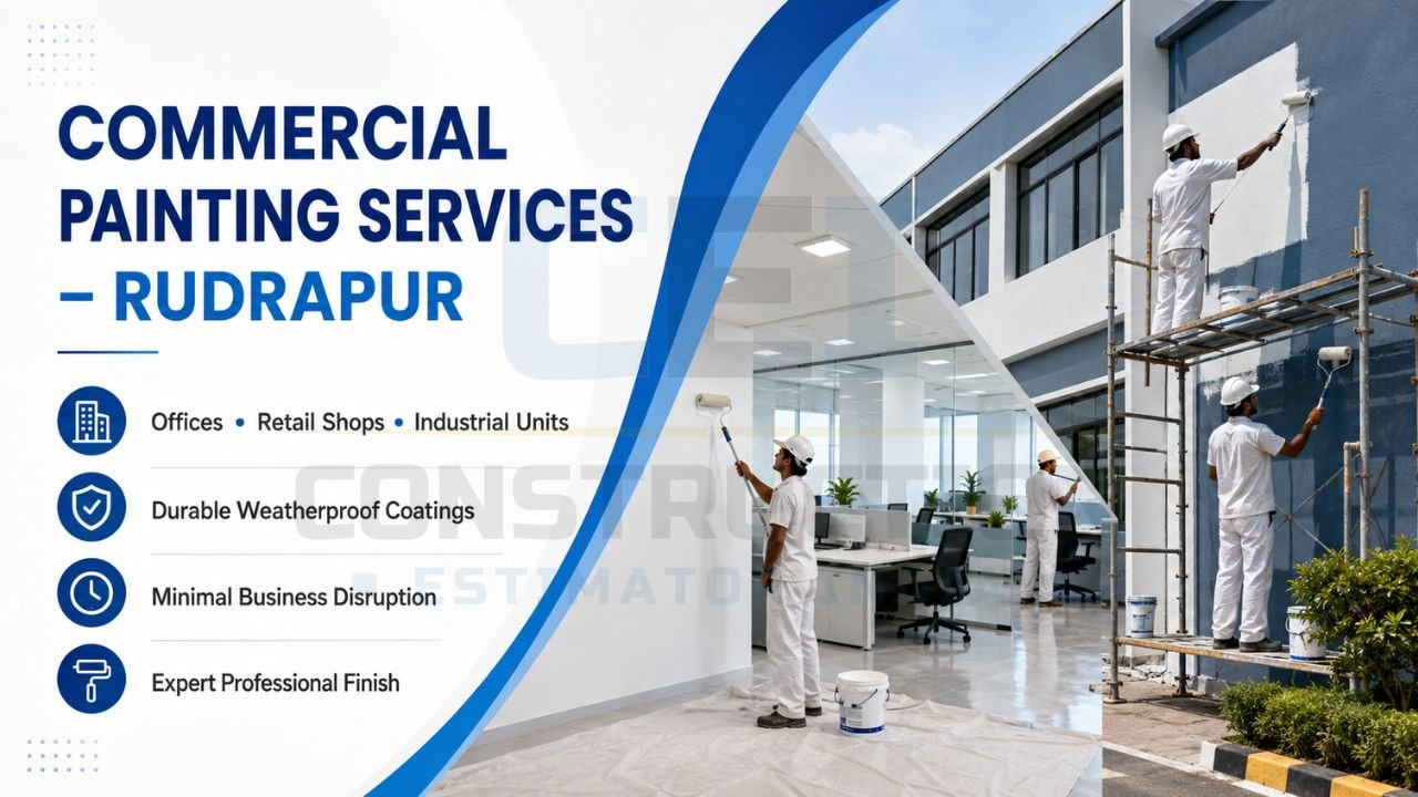 Commercial painting contractors in Rudrapur providing office painting, industrial unit coatings, waterproof exterior painting, and minimal business disruption.