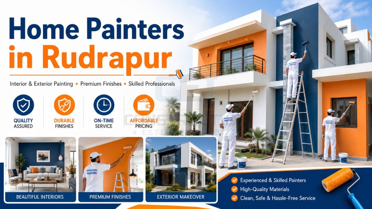 Professional home painters in Rudrapur providing interior and exterior house painting services with premium finishes and durable coatings