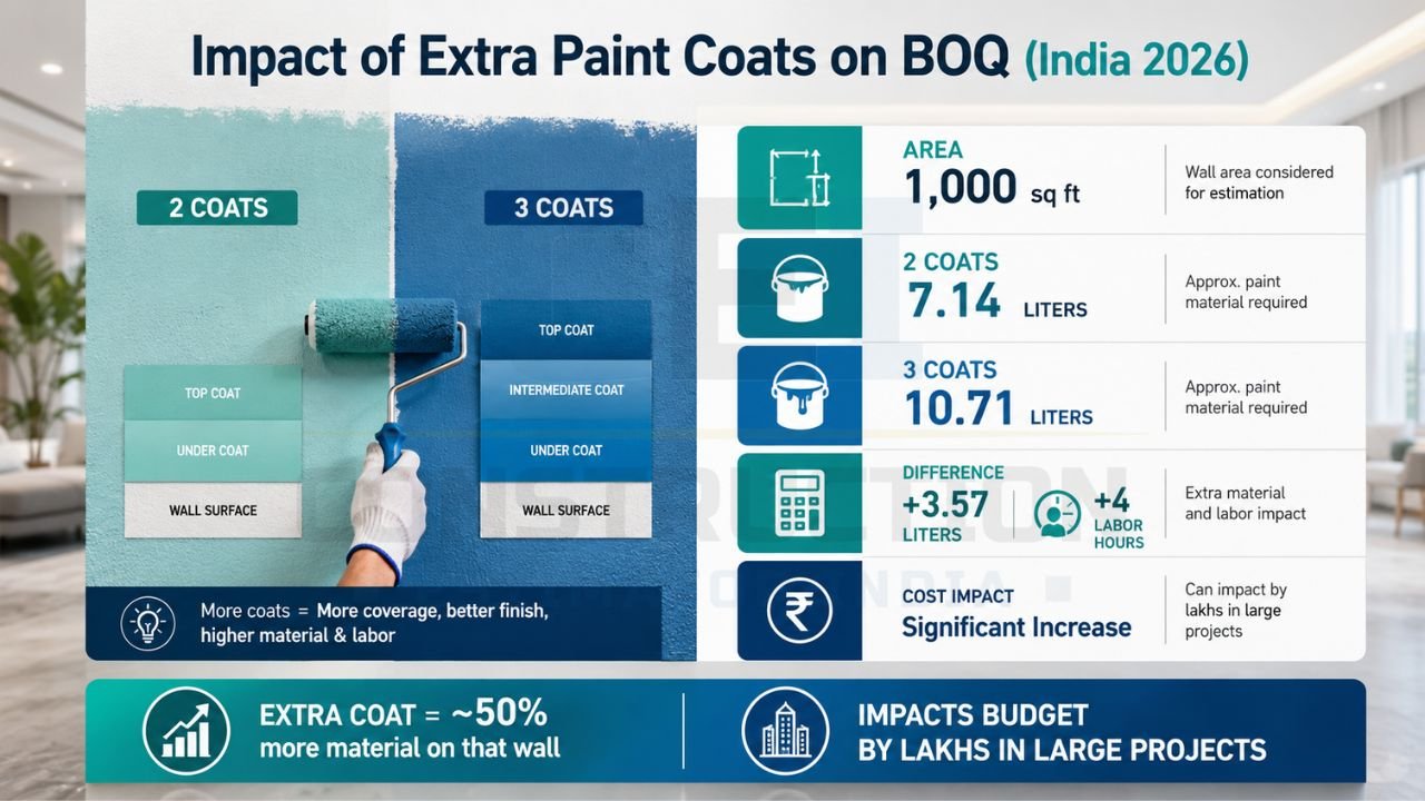 Impact of Extra Paint Coats on BOQ (India 2026)