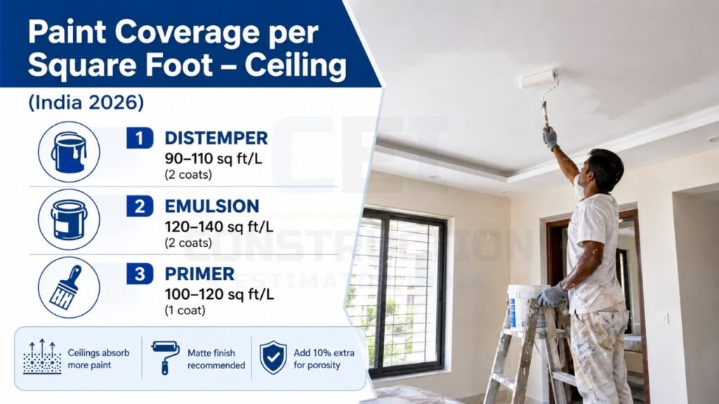 How Much Paint Per Square Foot Ceiling