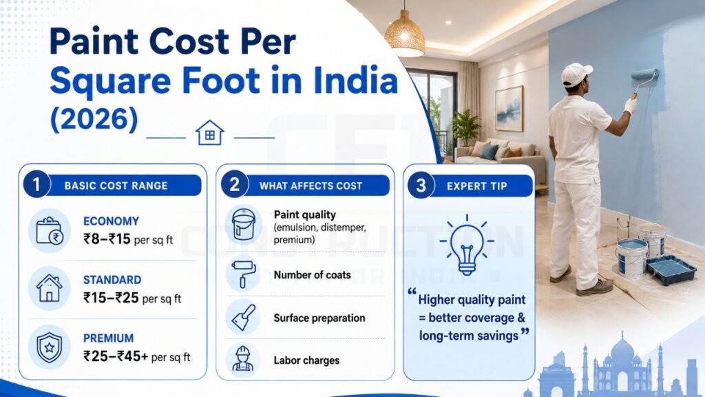 How Much Paint Per Square Foot Cost in India