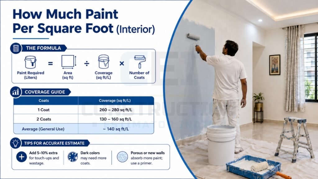 How Much Paint Per Square Foot Interior