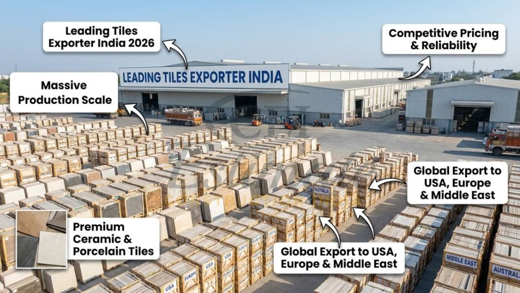 Massive production and export-ready premium ceramic & porcelain tiles from Morbi, Gujarat India