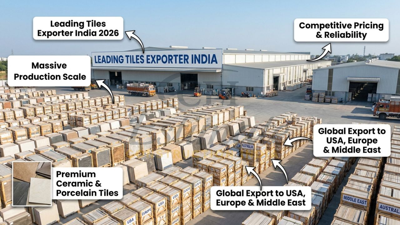 Massive production and export-ready premium ceramic & porcelain tiles from Morbi, Gujarat India
