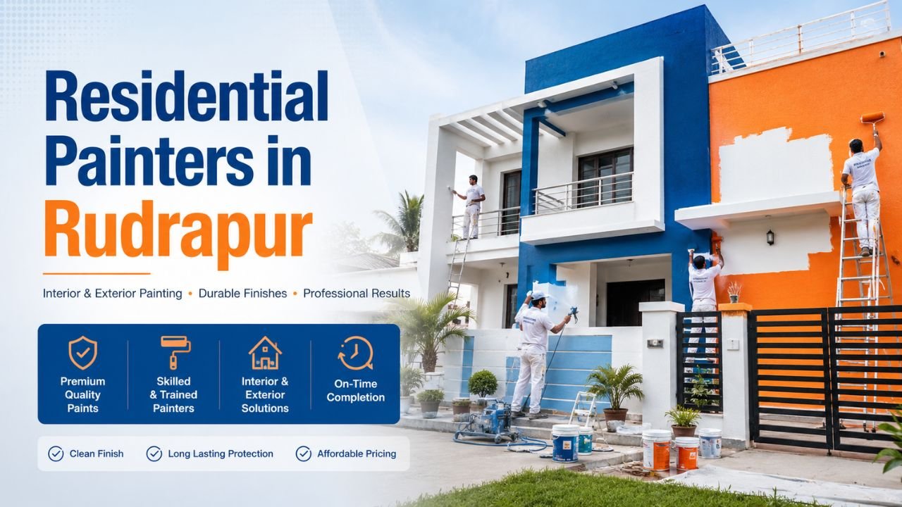 Residential painters in Rudrapur providing interior and exterior house painting services, wall painting, home renovation painting, and decorative finishes