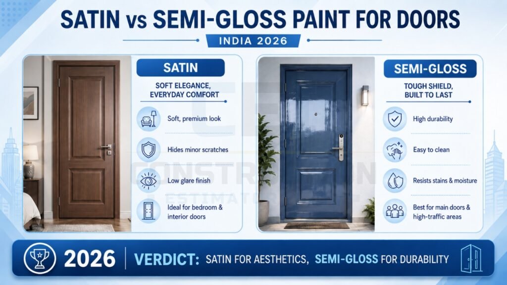 Satin vs Semi Gloss Paint for Doors India
