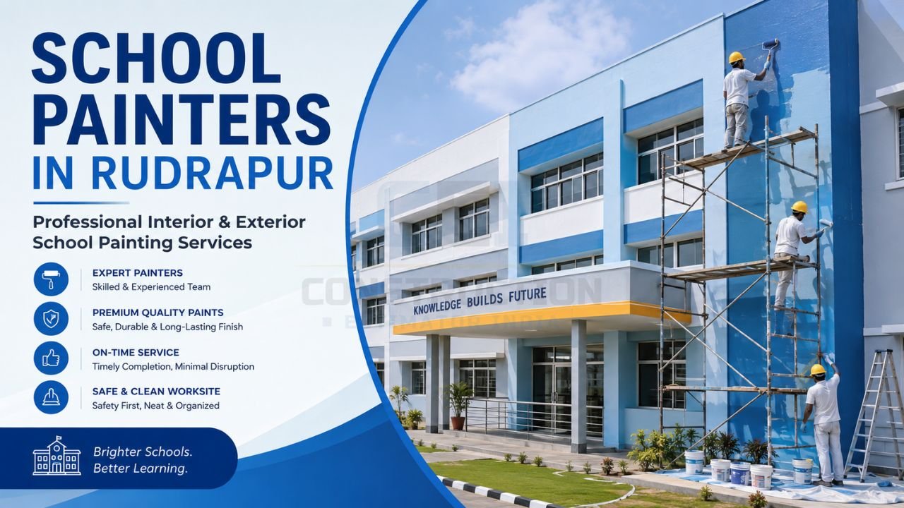School painters in Rudrapur providing interior and exterior painting services for educational institutions, school buildings, classrooms, and campuses