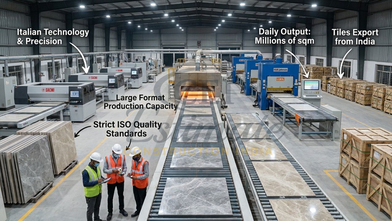State-of-the-art production line for porcelain and ceramic tiles at Morbi export facility