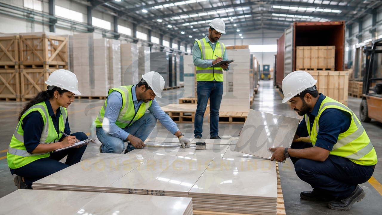 Pre-shipment quality inspection of Indian tiles before export to Australia – Construction Estimator India
