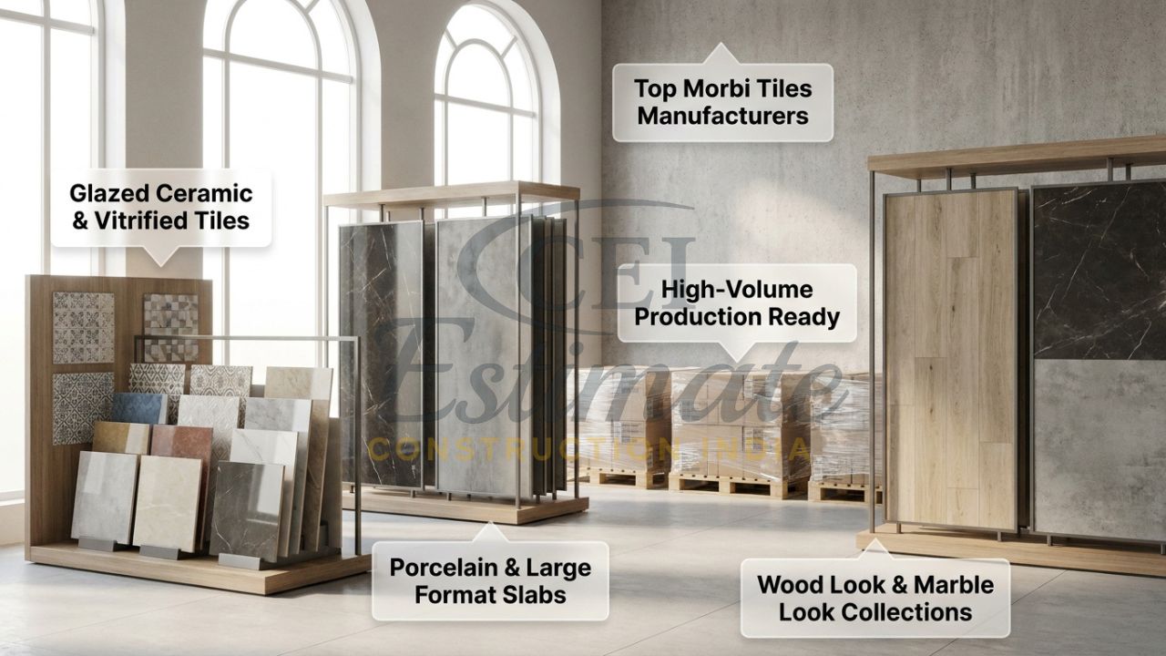 Wide variety of high-quality ceramic floor tiles, porcelain tiles and large-format slabs from Morbi Gujarat