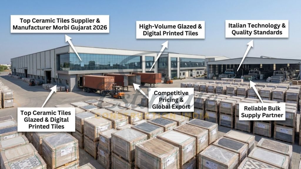 Premium glazed ceramic tiles and digital printed collections from Morbi Gujarat ready for bulk export