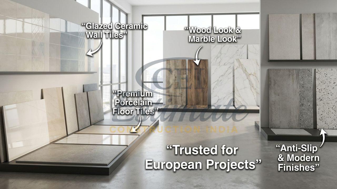 High-quality glazed ceramic wall tiles, porcelain floor tiles and modern designs for European markets
