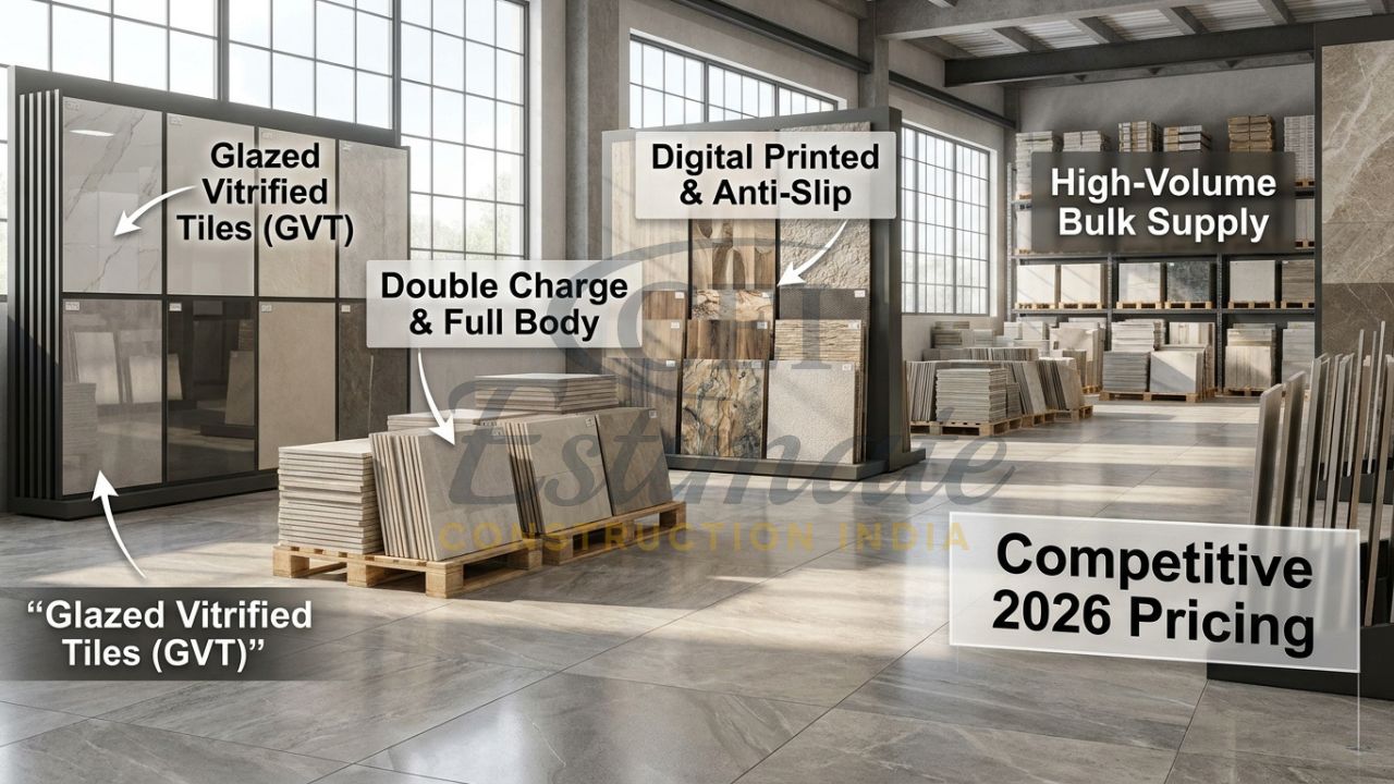 Glazed vitrified, double charge, full body and digital printed tiles from Morbi Gujarat
