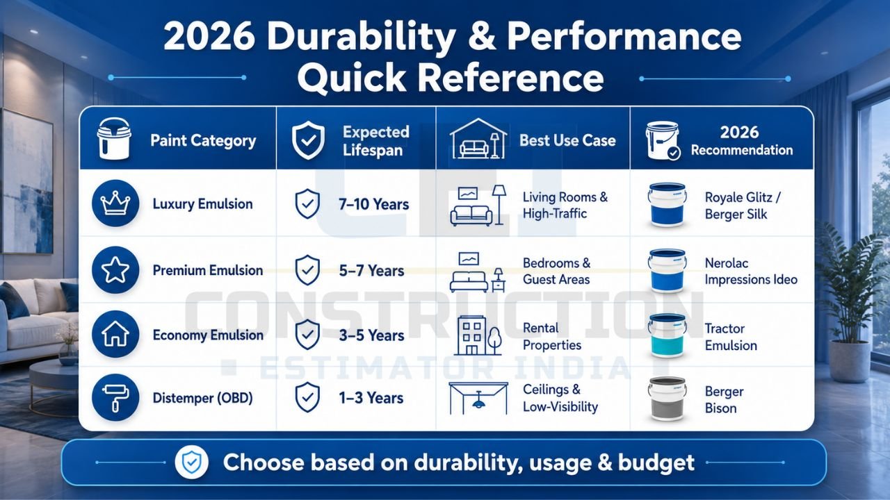 Surface preparation steps for long-lasting wall paint in India 2026 including sanding, acrylic putty, primer application, and proper wall curing techniques.